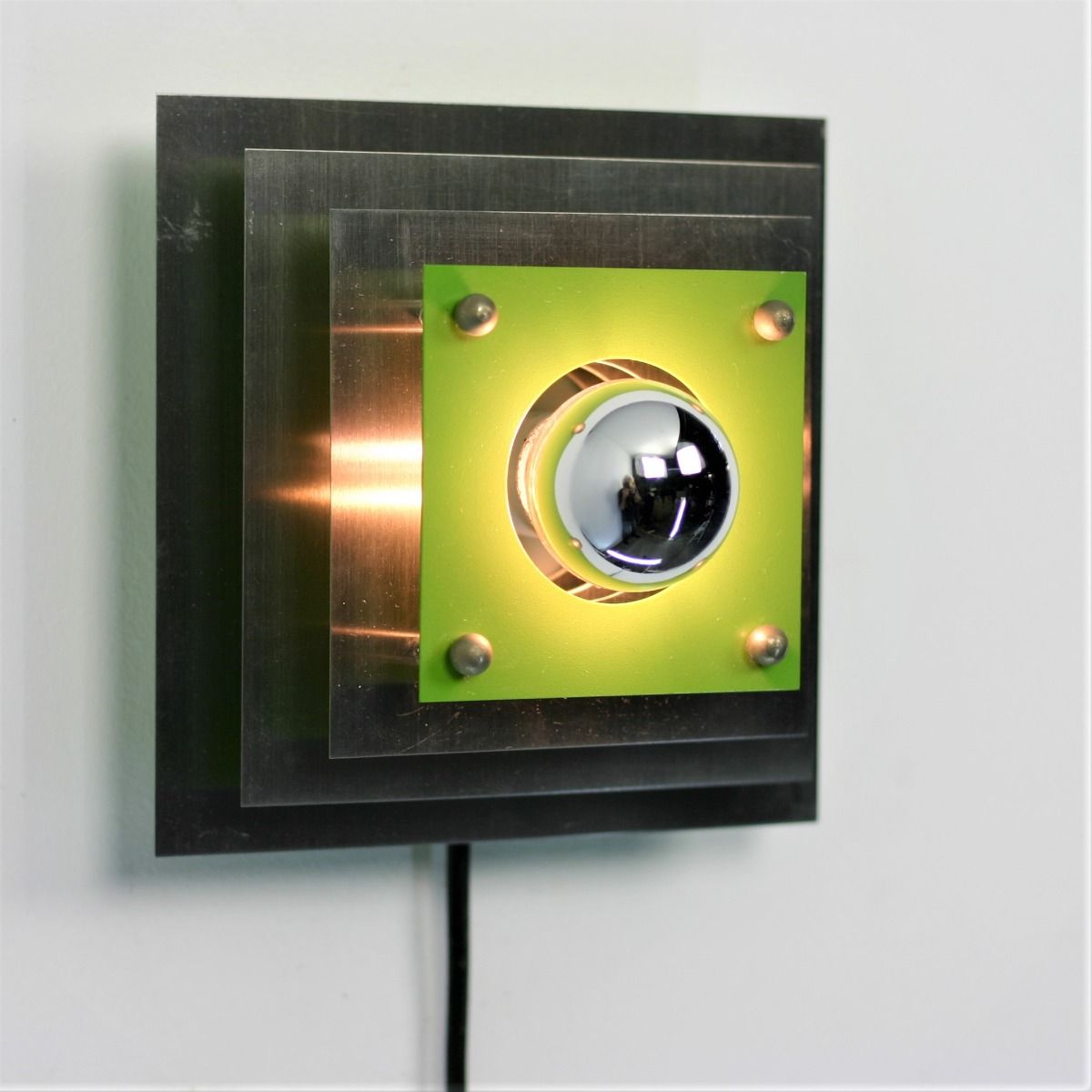 Lyfa Denemarken Kubistische Wandlamp | Jaren 60 - 70 | Metaal