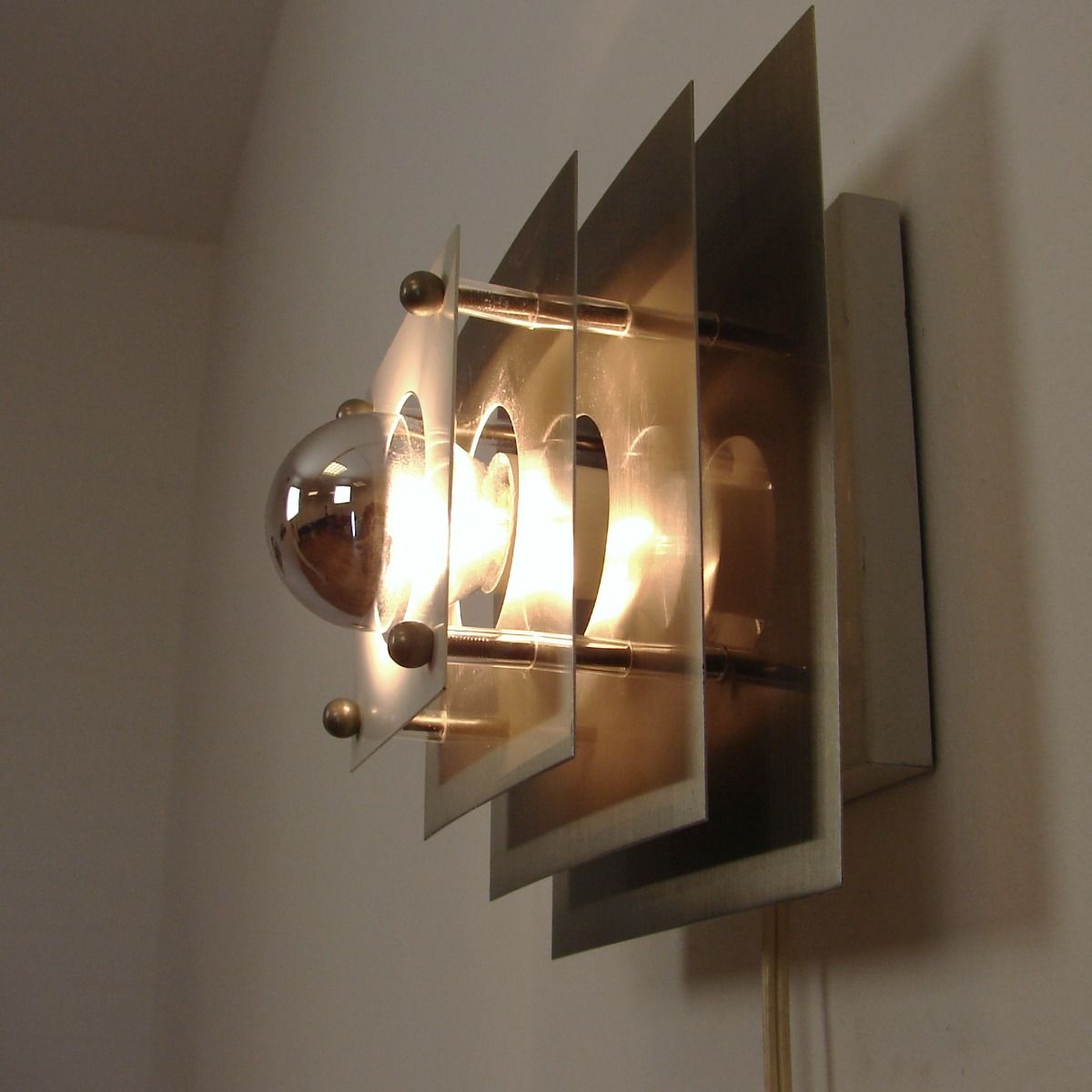 Lyfa Wandlamp | Jaren 60 | RVS