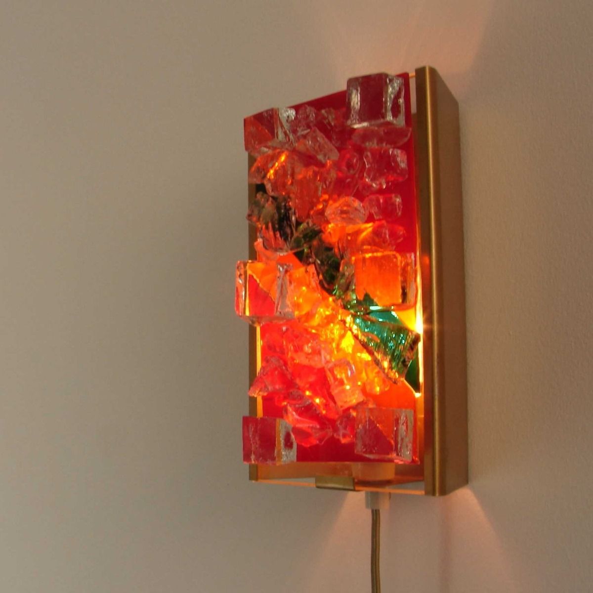 Gebrüder Cosack - GECOS Wandlamp | Gebrüder Cosack | Jaren 60 | Glas | Gefused