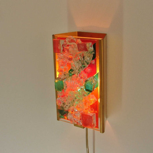 Gebrüder Cosack - GECOS Wandlamp, Jaren 60, Glas, Gefused
