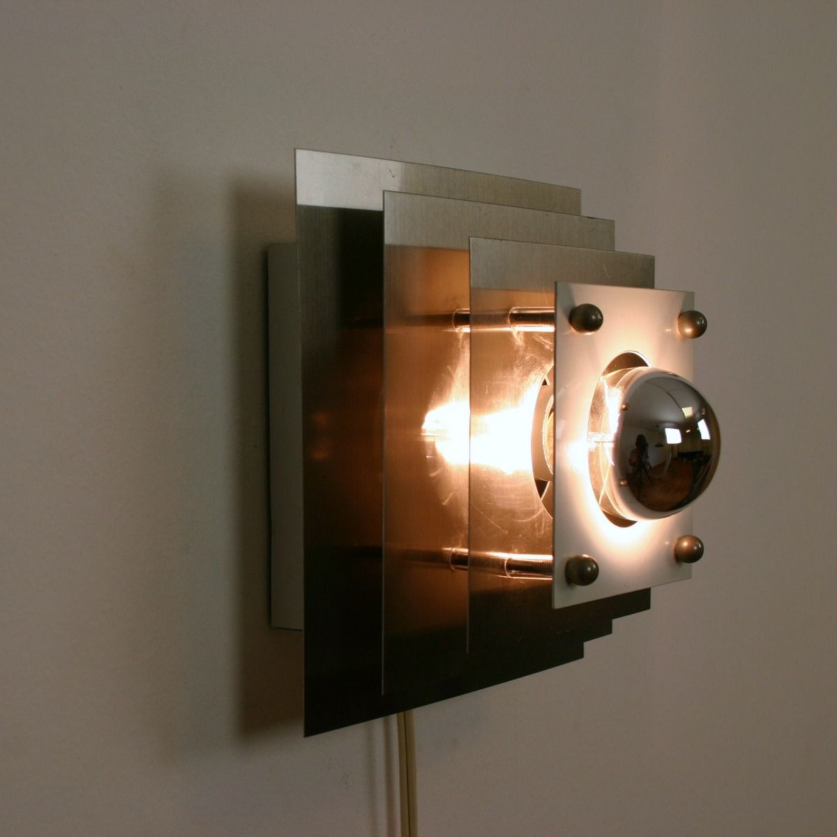 Lyfa Wandlamp | Jaren 60 | RVS