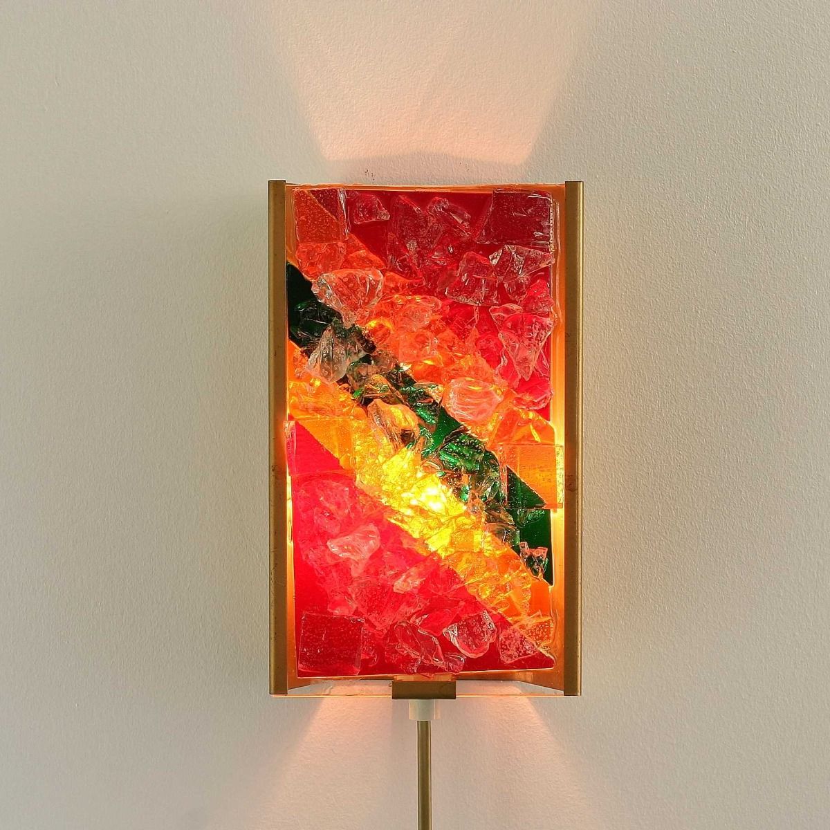 Gebrüder Cosack - GECOS Wandlamp | Gebrüder Cosack | Jaren 60 | Glas | Gefused