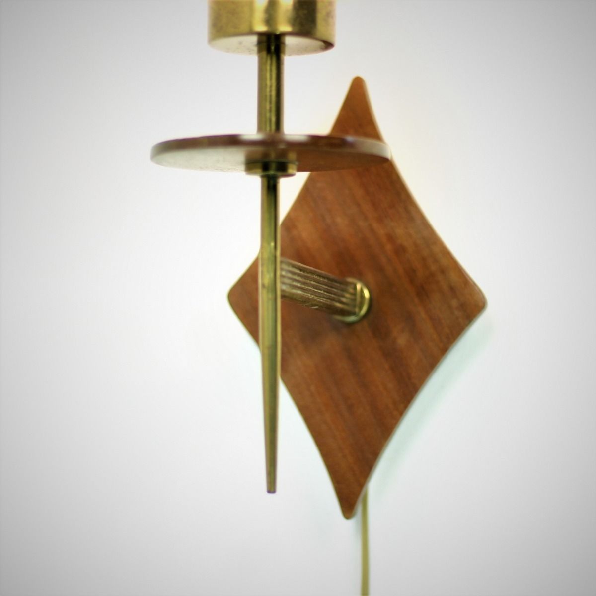 Vintage Wandlamp | Glas, teakhout