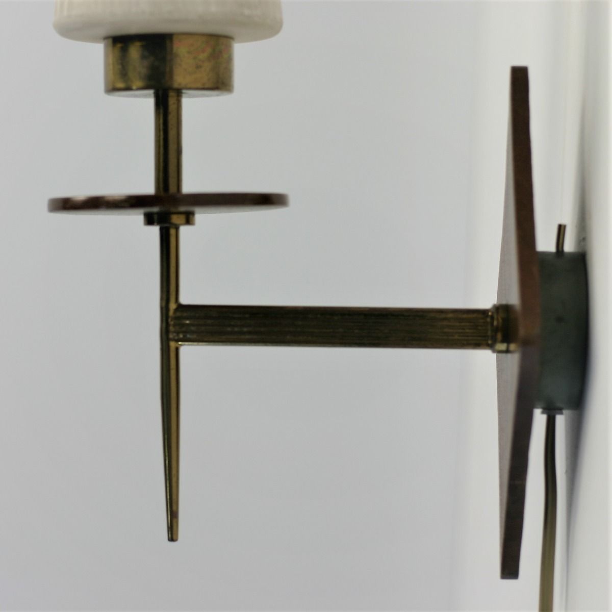 Vintage Wandlamp | Glas, teakhout