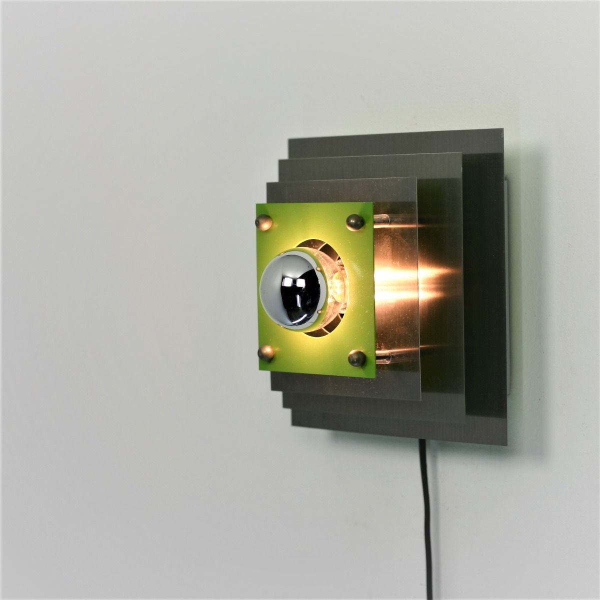 Lyfa Denemarken Kubistische Wandlamp | Jaren 60 - 70 | Metaal