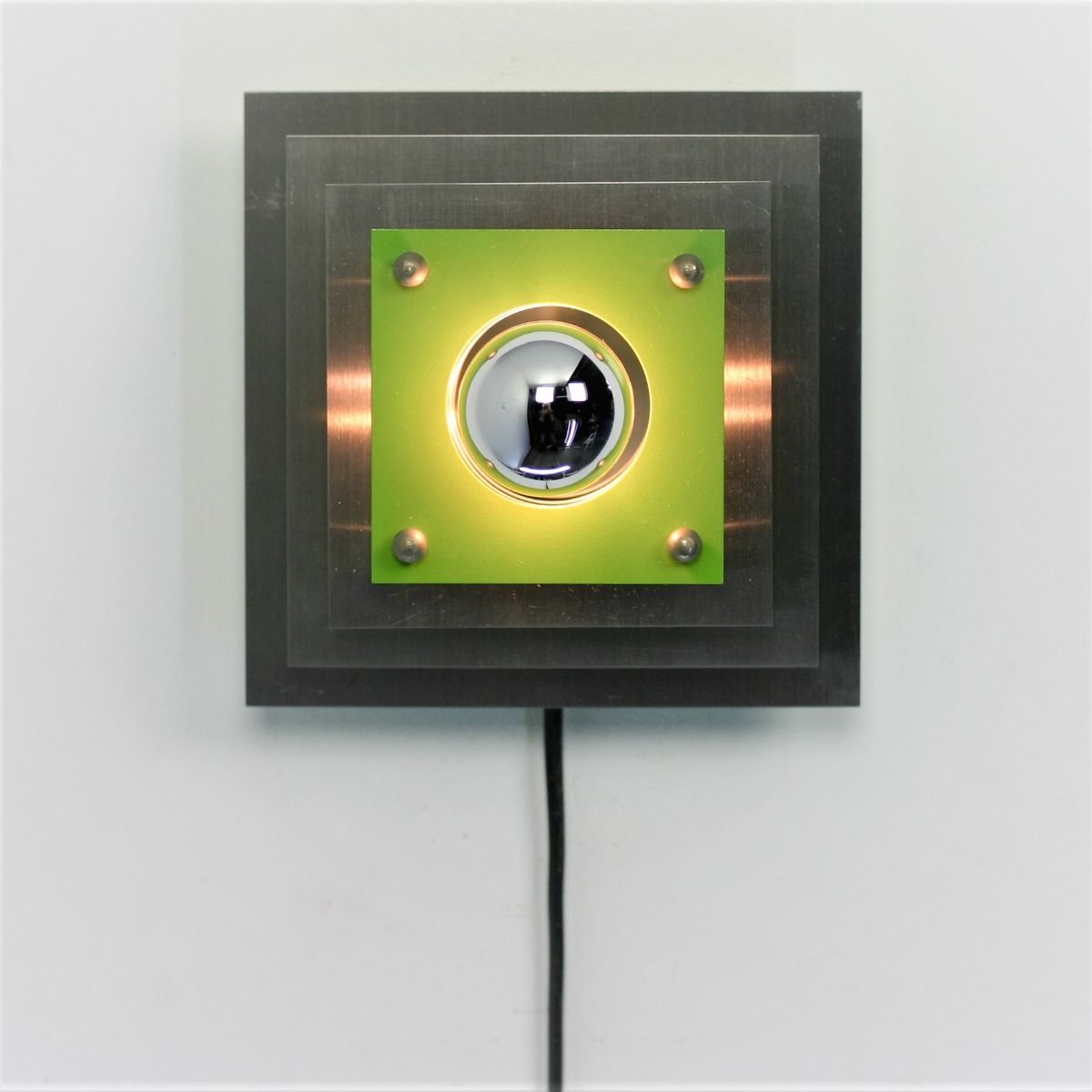 Lyfa Denemarken Kubistische Wandlamp | Jaren 60 - 70 | Metaal