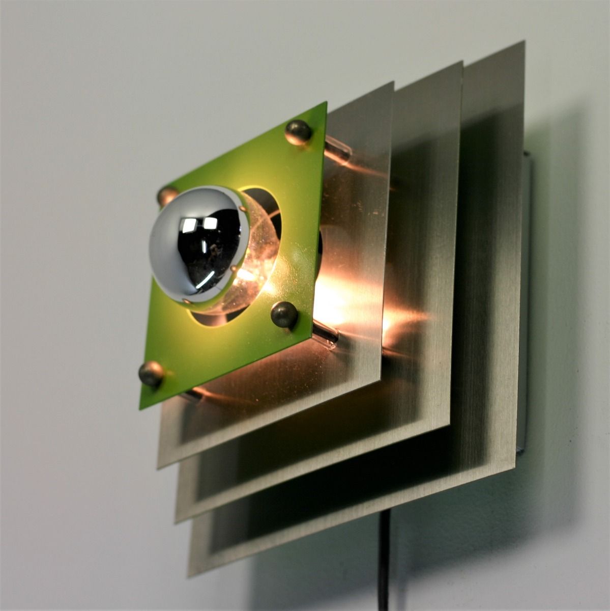 Lyfa Denemarken Kubistische Wandlamp | Jaren 60 - 70 | Metaal